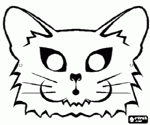 Cat mask coloring page