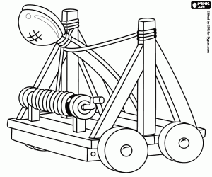 A catapult of Middle Ages coloring page