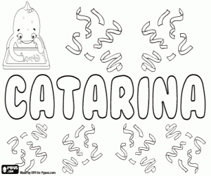 Catarina, Portuguese name coloring page