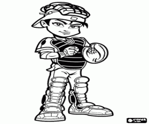The catcher of a baseball team coloring page