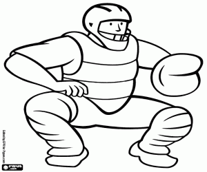 The catcher into position coloring page