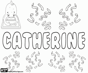 Catherine, feminine name coloring page