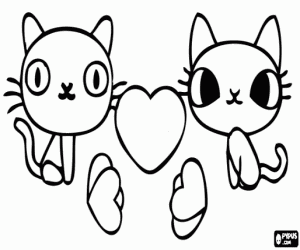 The cats of Pucca and Garu coloring page