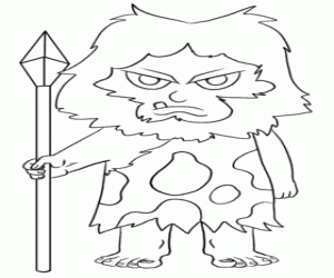 A cave man coloring page