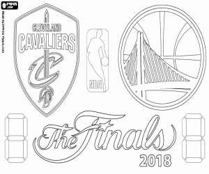 Cavs vs Warriors, 2018 NBA Finals coloring page