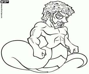Cecrops, mythological character coloring page