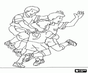 Celebration of a goal in football coloring page