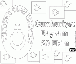 Celebration of the Turkish Republic coloring page