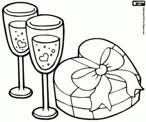 A celebration of Valentine's day coloring page