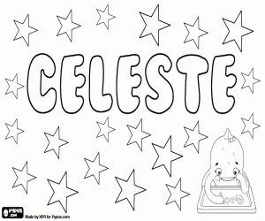 Celeste, name of Latin origin coloring page