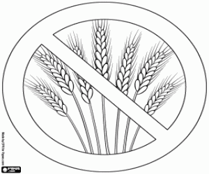Celiac disease, gluten intolerance coloring page