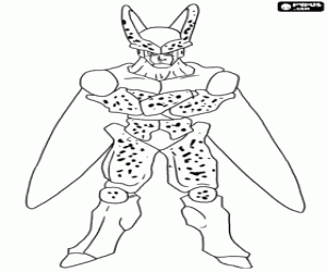 Cell, a Dragonball character coloring page