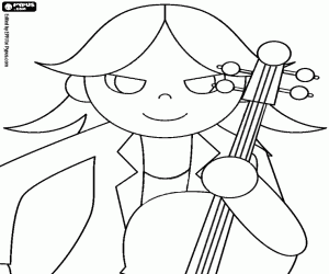 The cellist of rock music coloring page