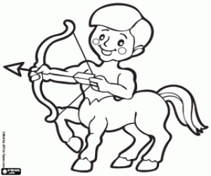 Centaur with bow and arrow coloring page