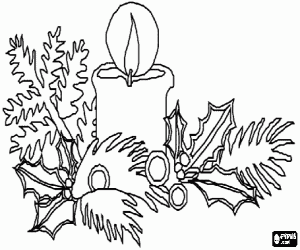 Centerpiece with a candle coloring page