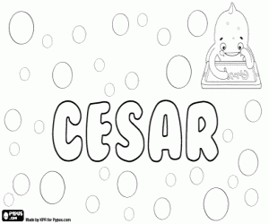 Cesar, name for boy coloring page
