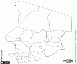 Chad map coloring page
