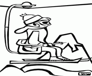 Chairlift, aerial ropeway coloring page