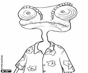 The chameleon Rango with shirt coloring page