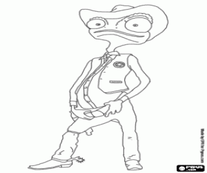 The chameleon sheriff Rango coloring page