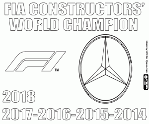 The champion 2018 is Mercedes coloring page
