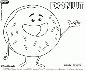 The character of the Donut emoji coloring page