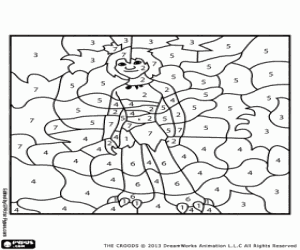 The character Guy, by numbers coloring page
