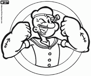 The character Popeye the sailor man coloring page