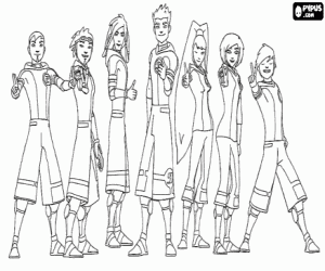 Characters from Galactic football coloring page