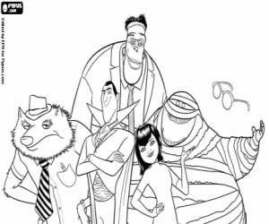 Characters of the Hotel Transylvania coloring page