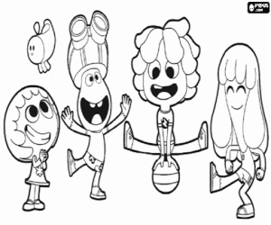 Characters from Jammbo Jelly Jamm coloring page