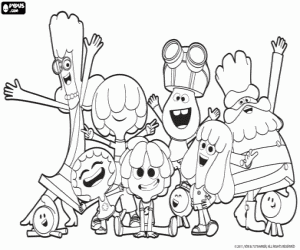 All the characters of Jelly Jamm coloring page