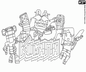 Characters of Kogama with the logo coloring page