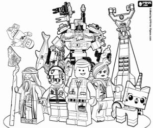 Characters from the movie Lego coloring page