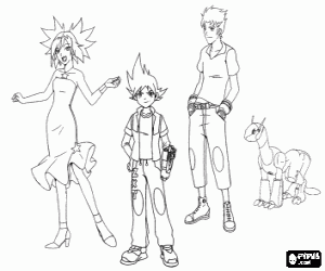 Characters from Team Galaxy coloring page