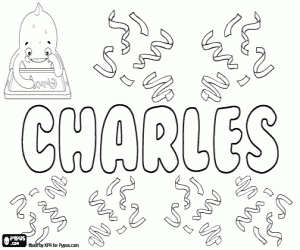 Charles, english and french name coloring page