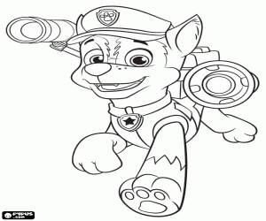 Chase, the police dog of Paw Patrol coloring page