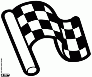 Checkered flag coloring page