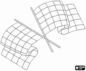 Checkered flags coloring page