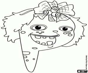 The cheerful monster girl, letter P coloring page