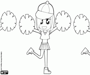 The cheerleaders show coloring page