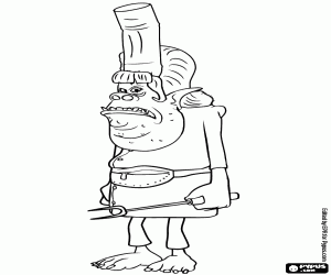 Chef, the old chef of the Bergen coloring page