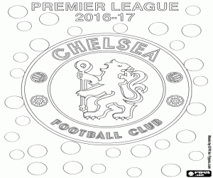 Chelsea FC, champion of 2016-2017 coloring page
