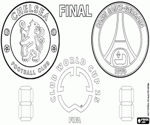 Chelsea vs PSG, World Cup 2025 Final coloring page