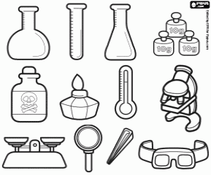 Chemical laboratory equipment coloring page