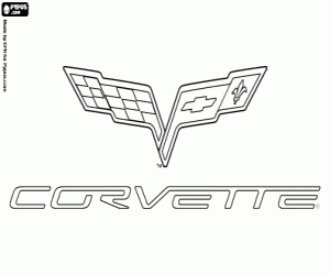 Chevrolet Corvette logo coloring page