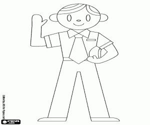 The 	chief flight attendant coloring page