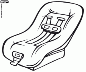 Child car seat coloring page