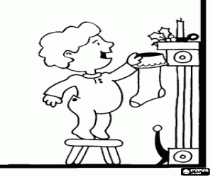 The child illusion on Christmas Eve coloring page