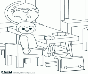 A child at the Playmobil school coloring page